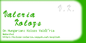 valeria kolozs business card